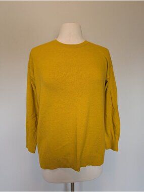 J. Jill Small Mustard Yellow Relaxed Knit Sweater Normcore office